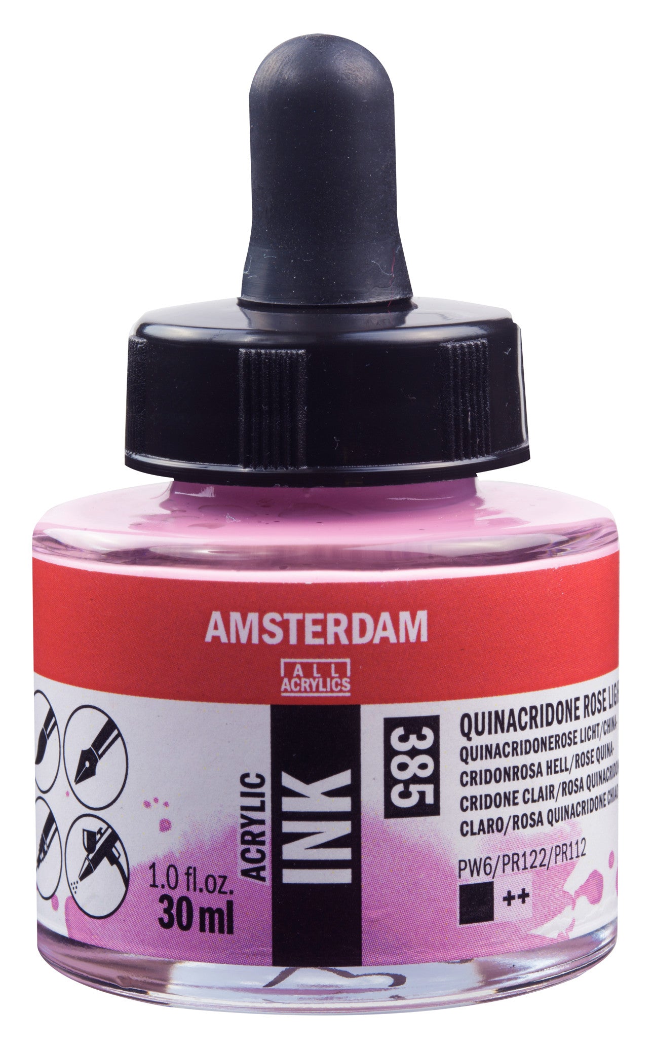 Amsterdam - Acrylinkt Fles 30 Ml Quinacridoneroze Licht 385