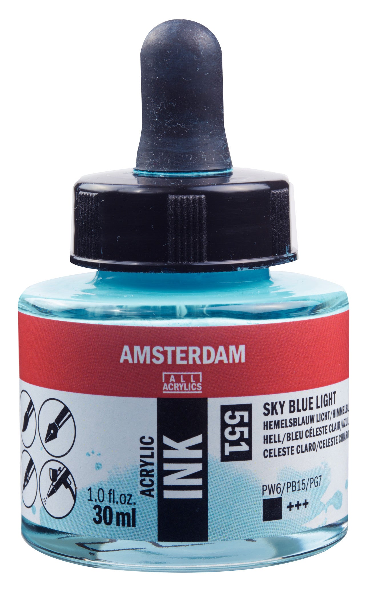 Amsterdam - Acrylinkt Fles 30 Ml Hemelsblauw Licht 551