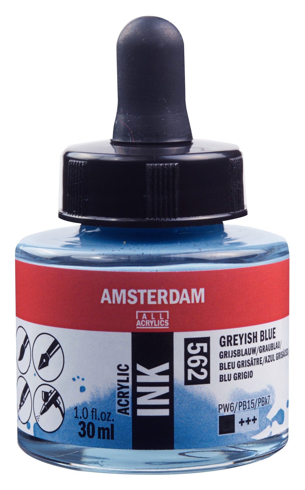 Amsterdam - Acrylinkt Fles 30 Ml Grijsblauw 562