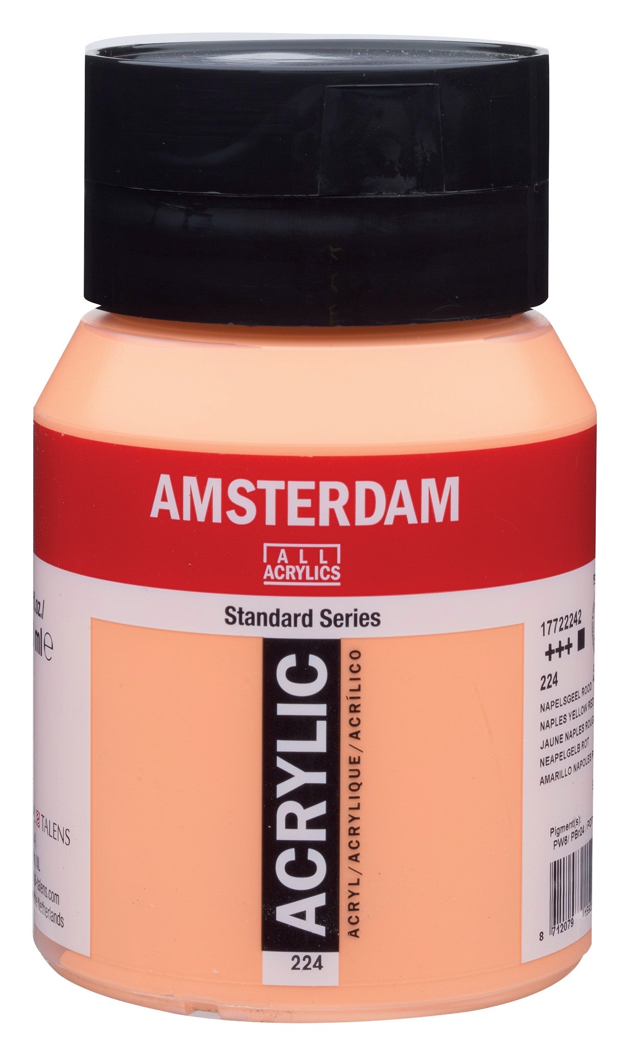 Amsterdam - Standard Series Acrylverf Pot 500 Ml Napelsgeel Rood 224