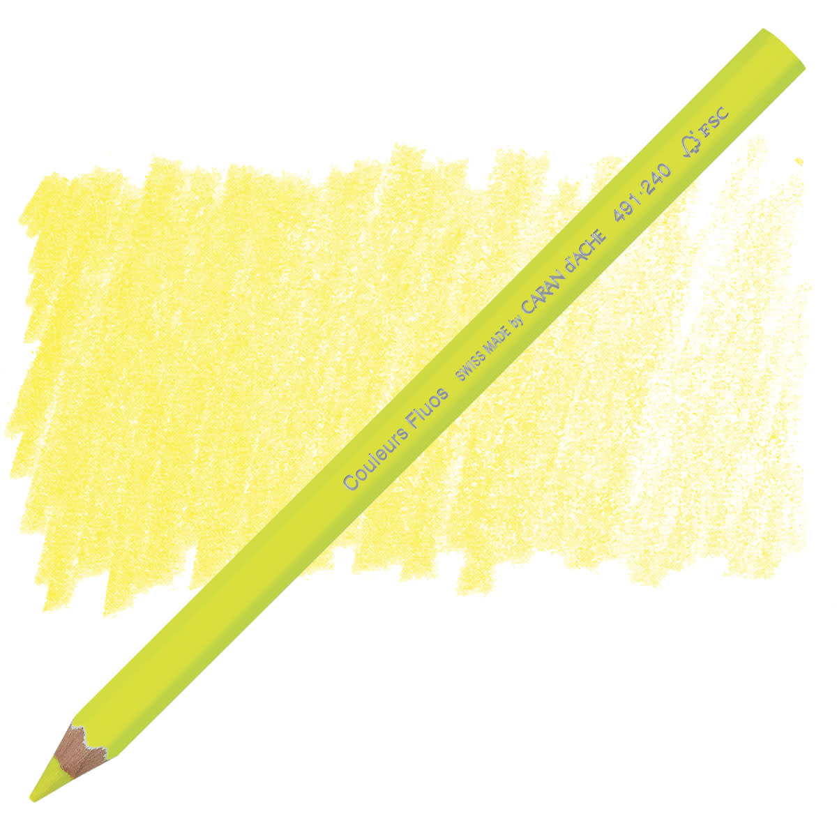 Caran D'Ache - Maxi Kleurpotloden Fluo Geel Uv 12
