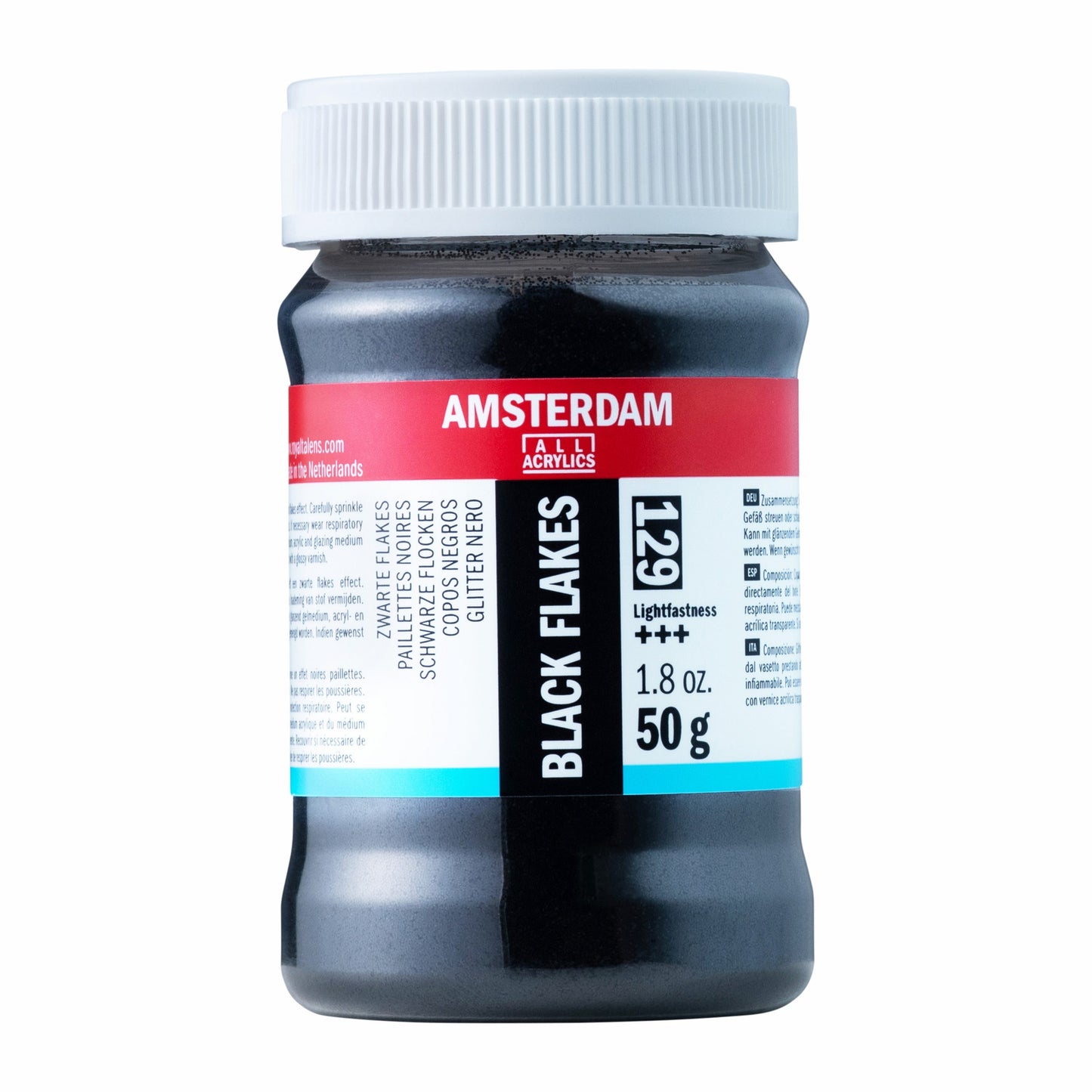 Amsterdam - Zwarte Glitter Flakes 50 G 129 Pot 75 Ml