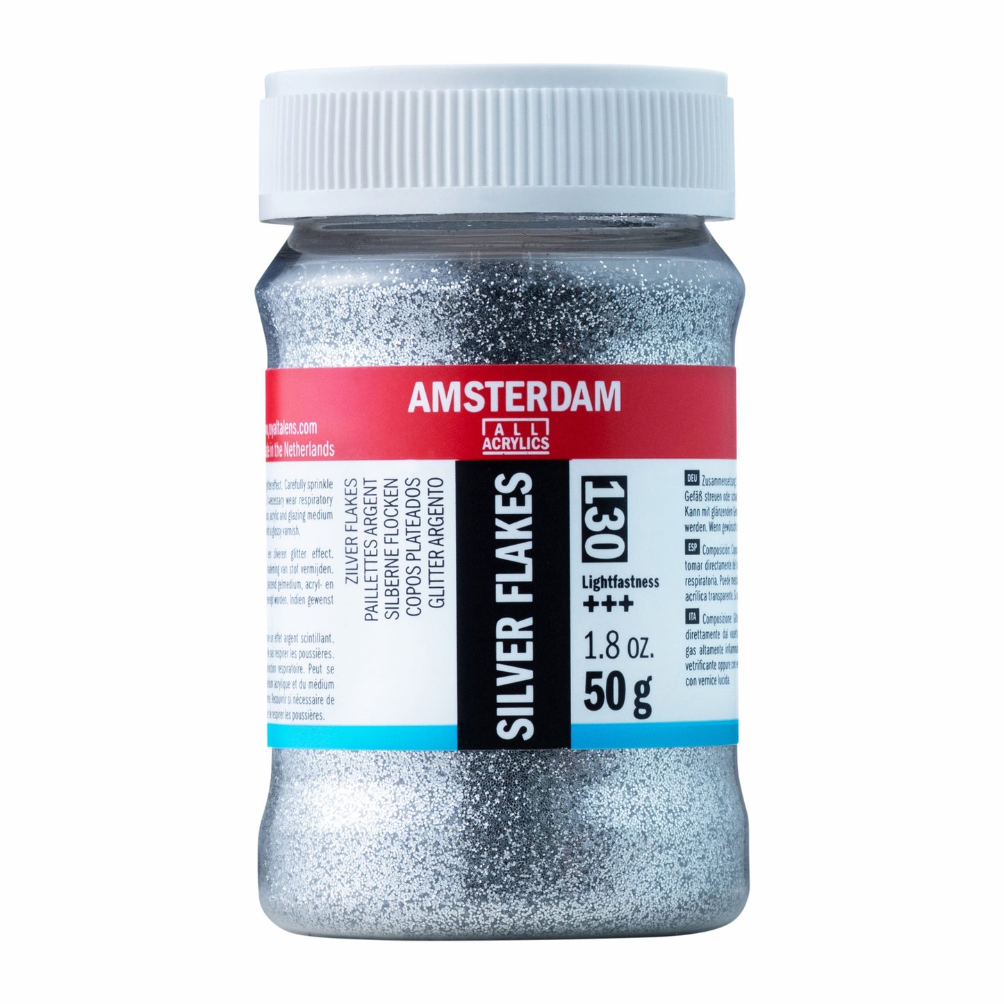 Amsterdam - Zilver Glitter Flakes 50 G 130 Pot 75 Ml