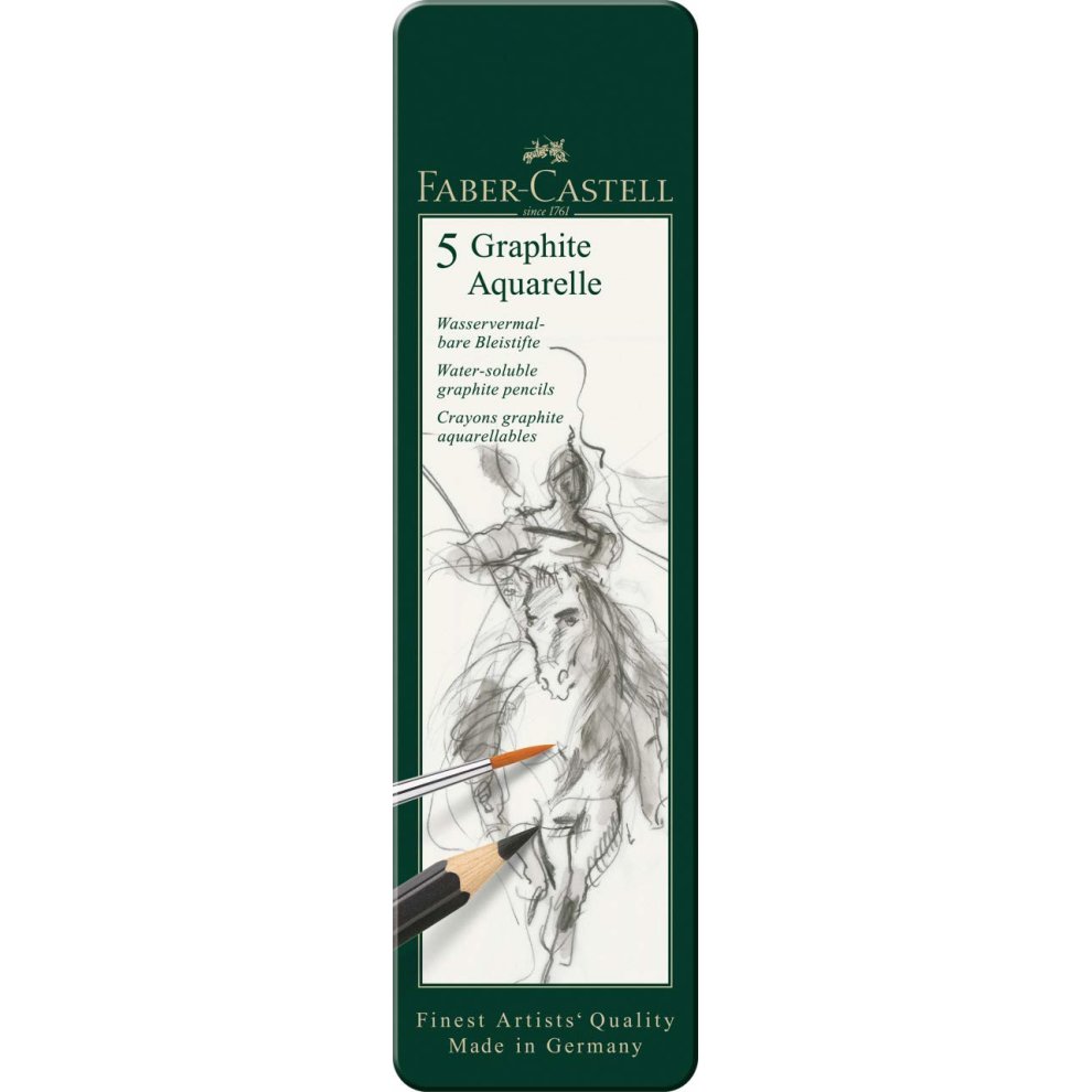 Faber Castell - Aquarelpotlood Fc Graphite Etui A 5 Stuks Hb/2B/4B/6B/8B