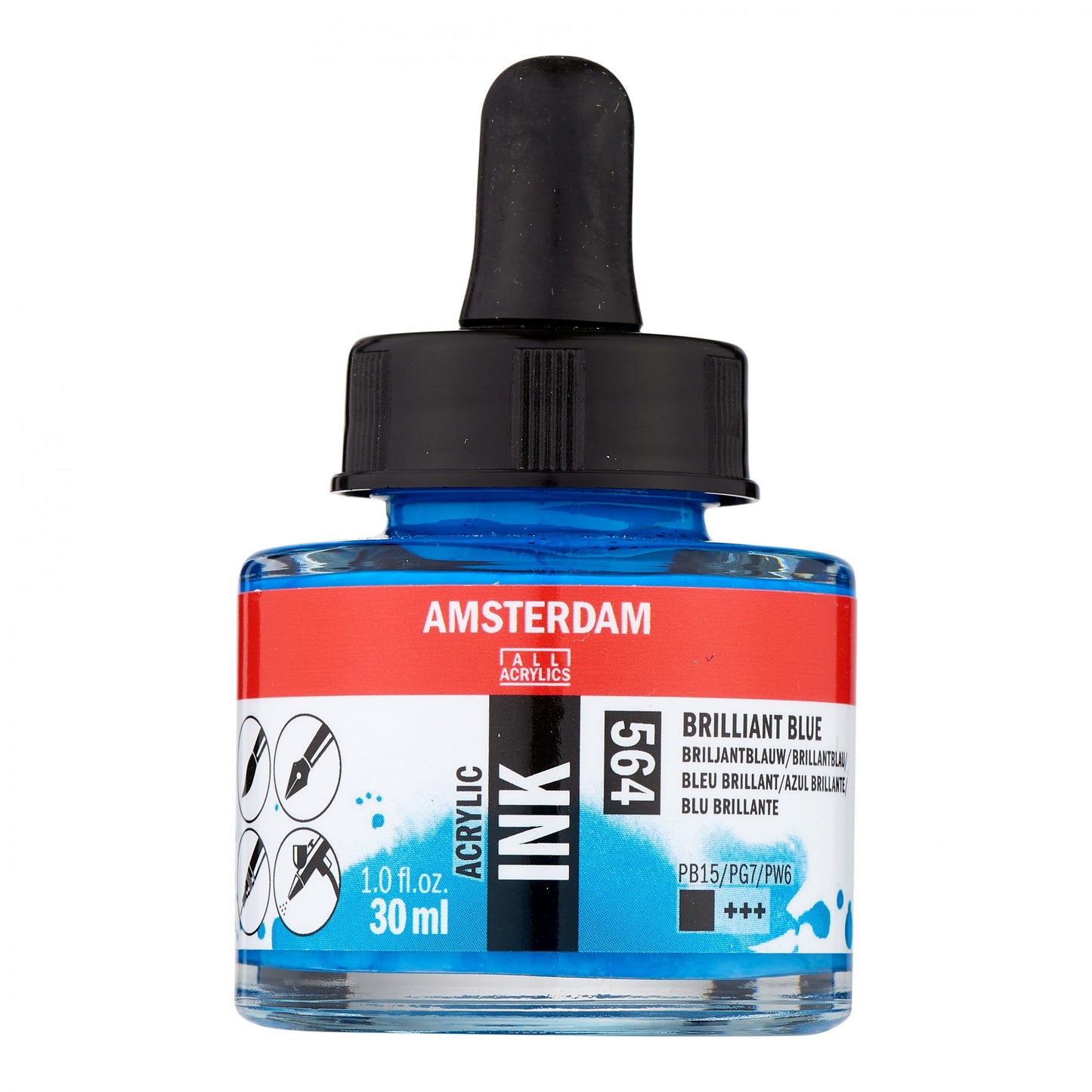 Amsterdam - Acrylinkt Fles 30 Ml Briljantblauw 564