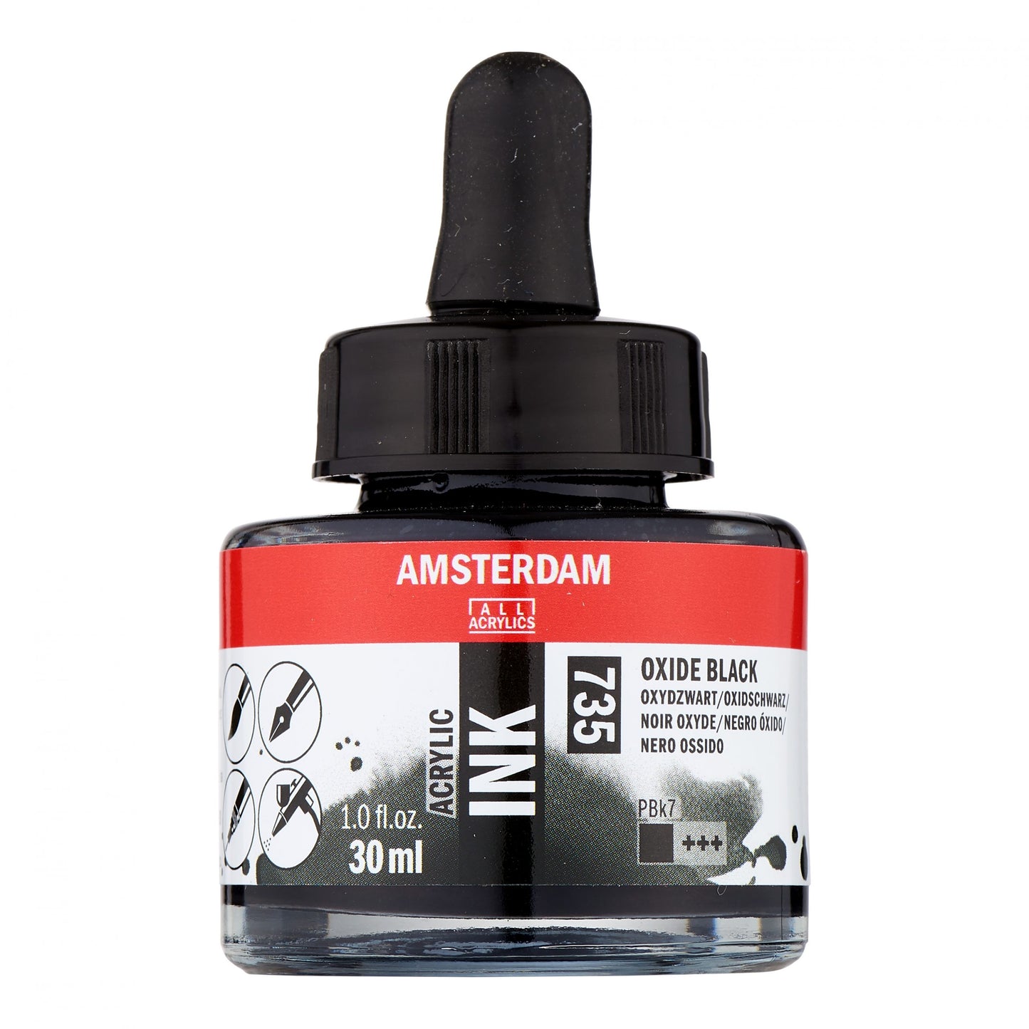 Amsterdam - Acrylinkt Fles 30 Ml Oxydzwart 735
