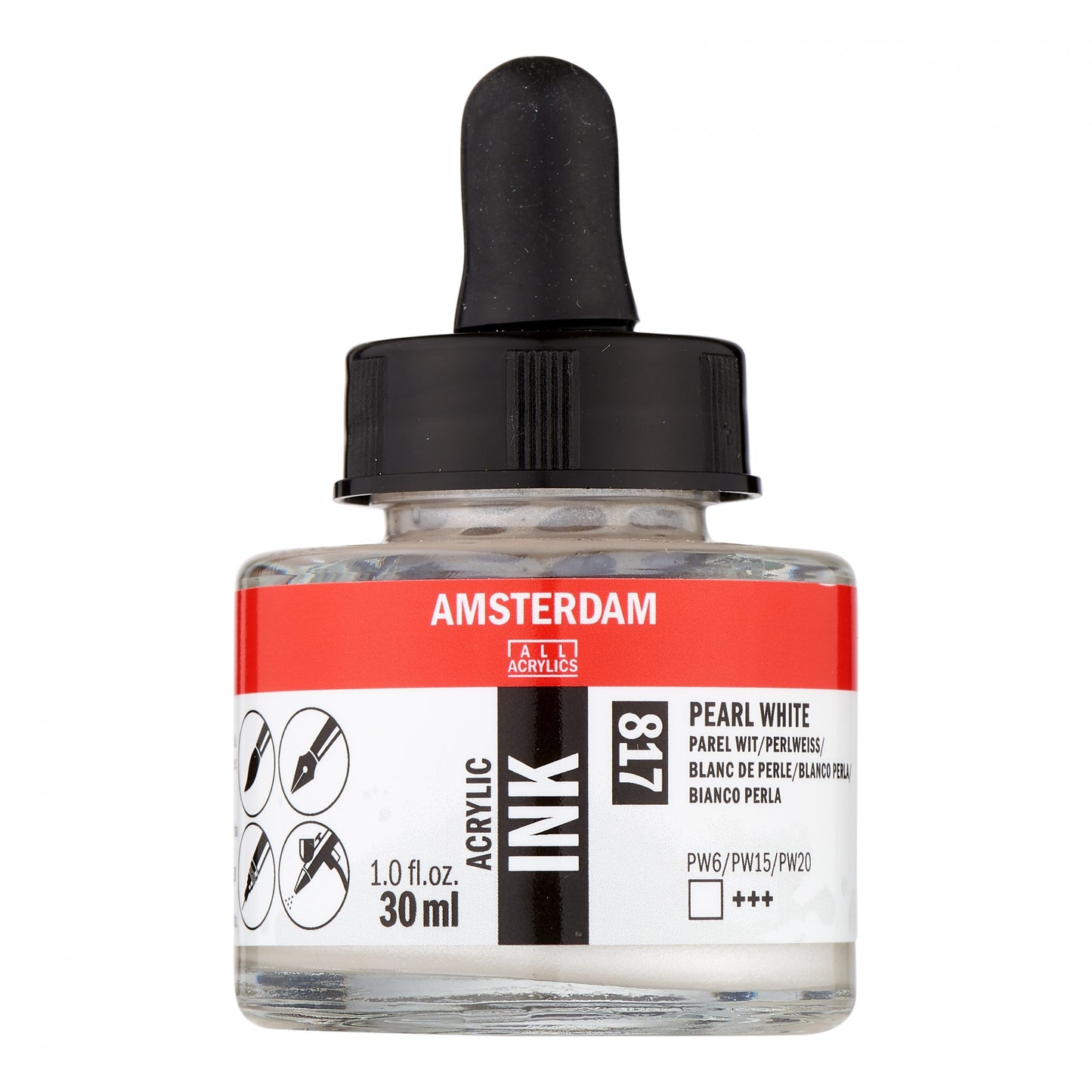 Amsterdam - Acrylinkt Fles 30 Ml Parelwit 817