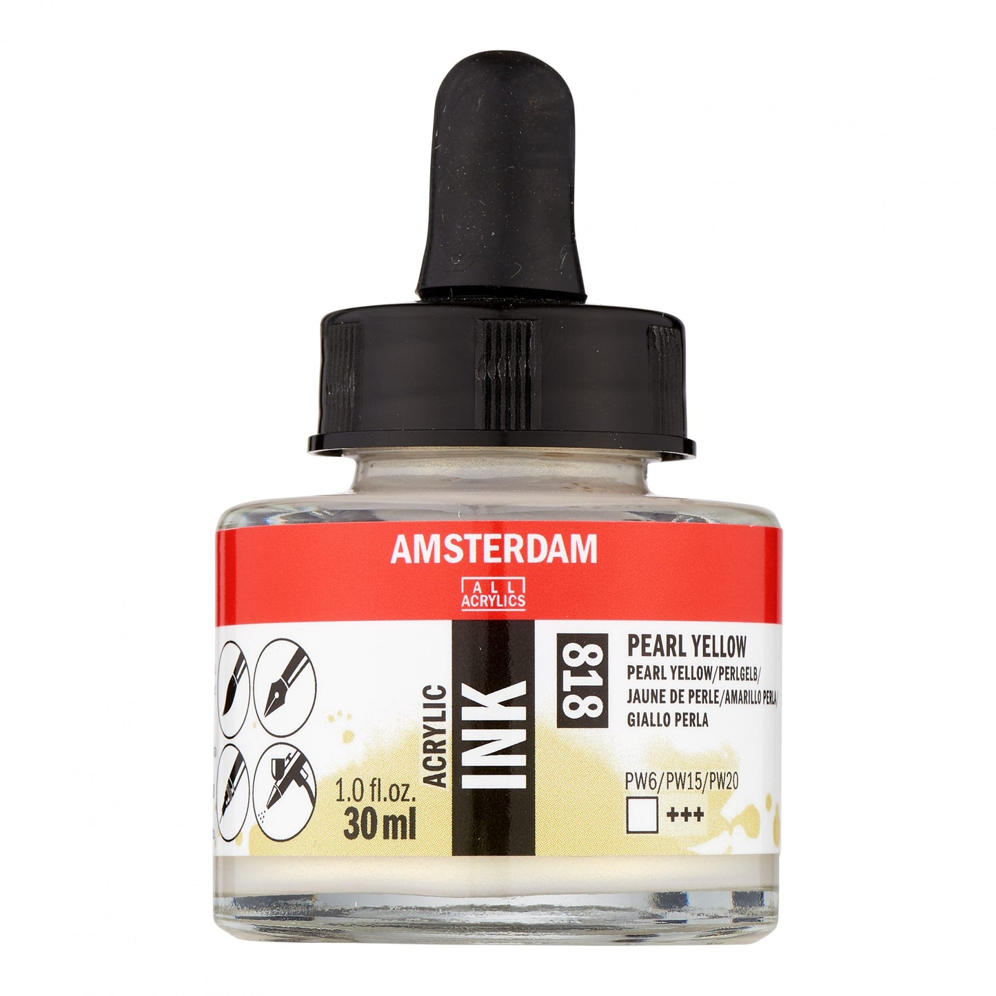 Amsterdam - Acrylinkt Fles 30 Ml Parelgeel 818