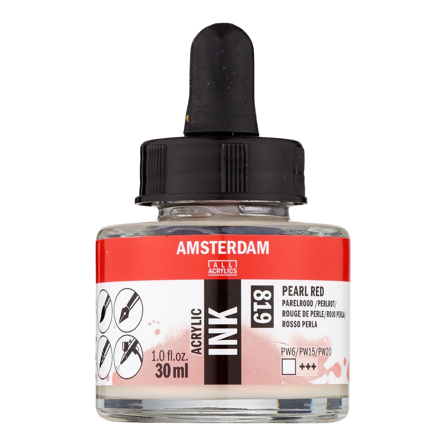Amsterdam - Acrylinkt Fles 30 Ml Parelrood 819