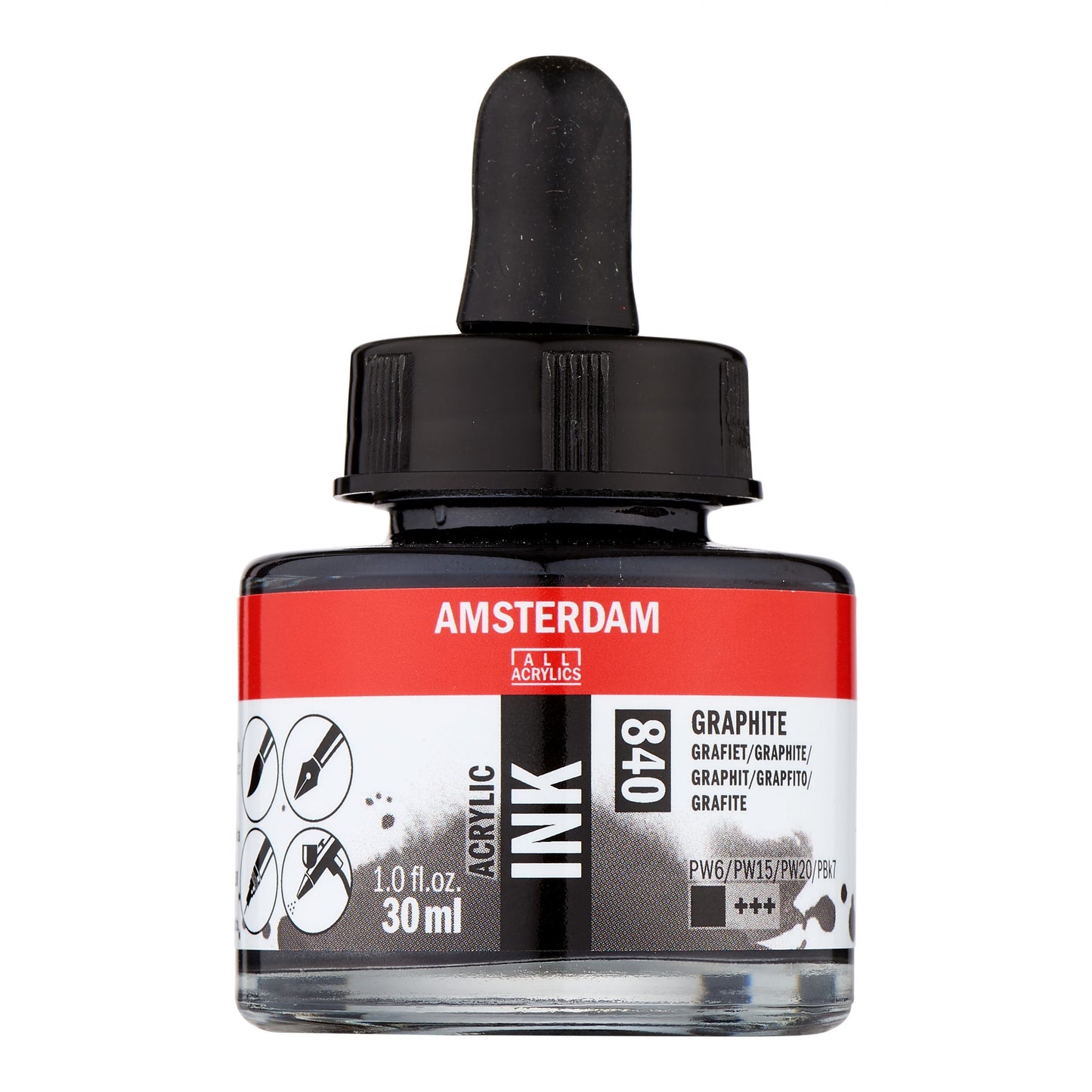 Amsterdam - Acrylinkt Fles 30 Ml Grafiet 840