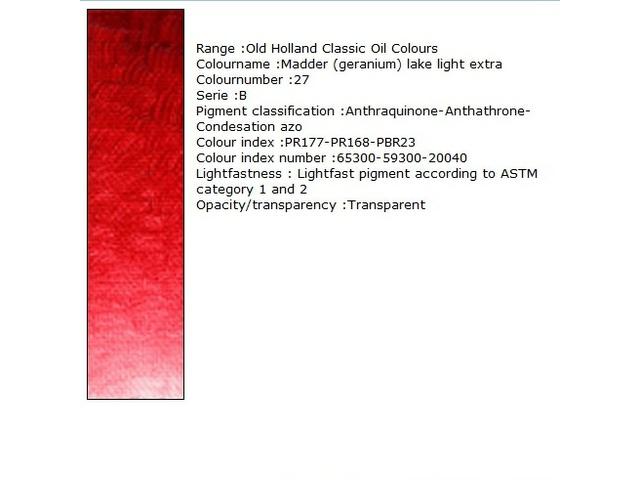 Holland - Oil Madder(Geranium)Lake Light Extra40Ml