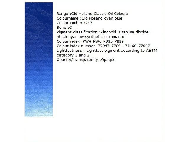 Holland - Oil Old Holland Cyan Blue 40Ml