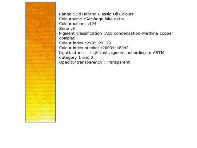 Holland - Oil Gamboge Lake Extra 40Ml