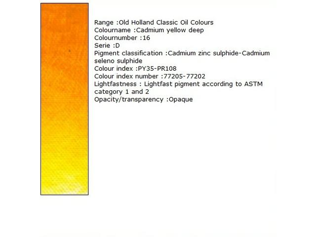 Holland - Oil Cadmium Yellow Deep 40Ml