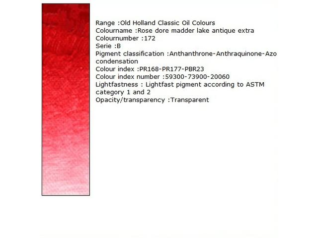 Holland - Oil Rose Dore Madder Lake Ant. Extra40Ml