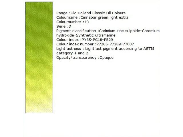 Holland - Oil Cinnabar Green Light Extra 40Ml