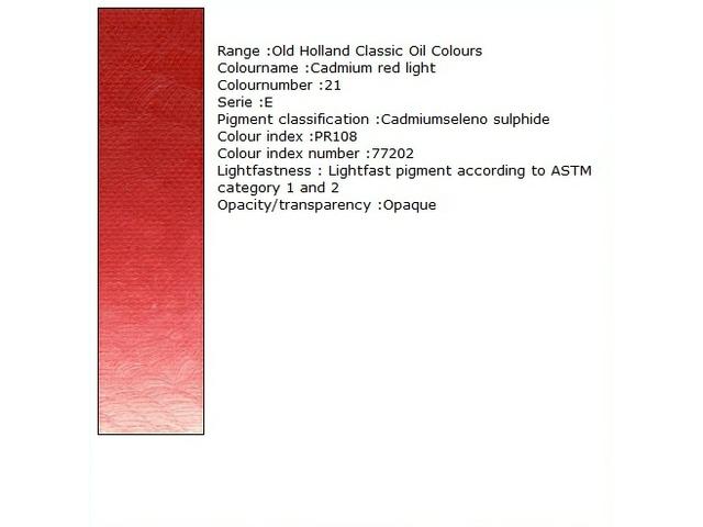 Holland - Oil Cadmium Red Light 40Ml