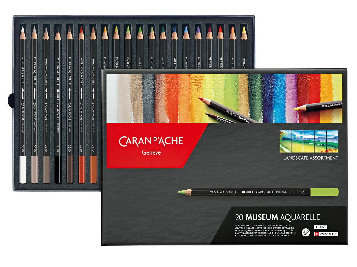 Caran D'Ache - Museum Aquarel Sortiment "Landscape" Met 20 Couleurs Uv 1