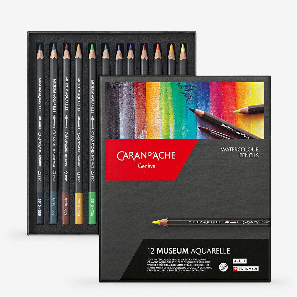 Caran D'Ache - Museum Aquarel Sortiment Met 12 Couleurs Uv 1