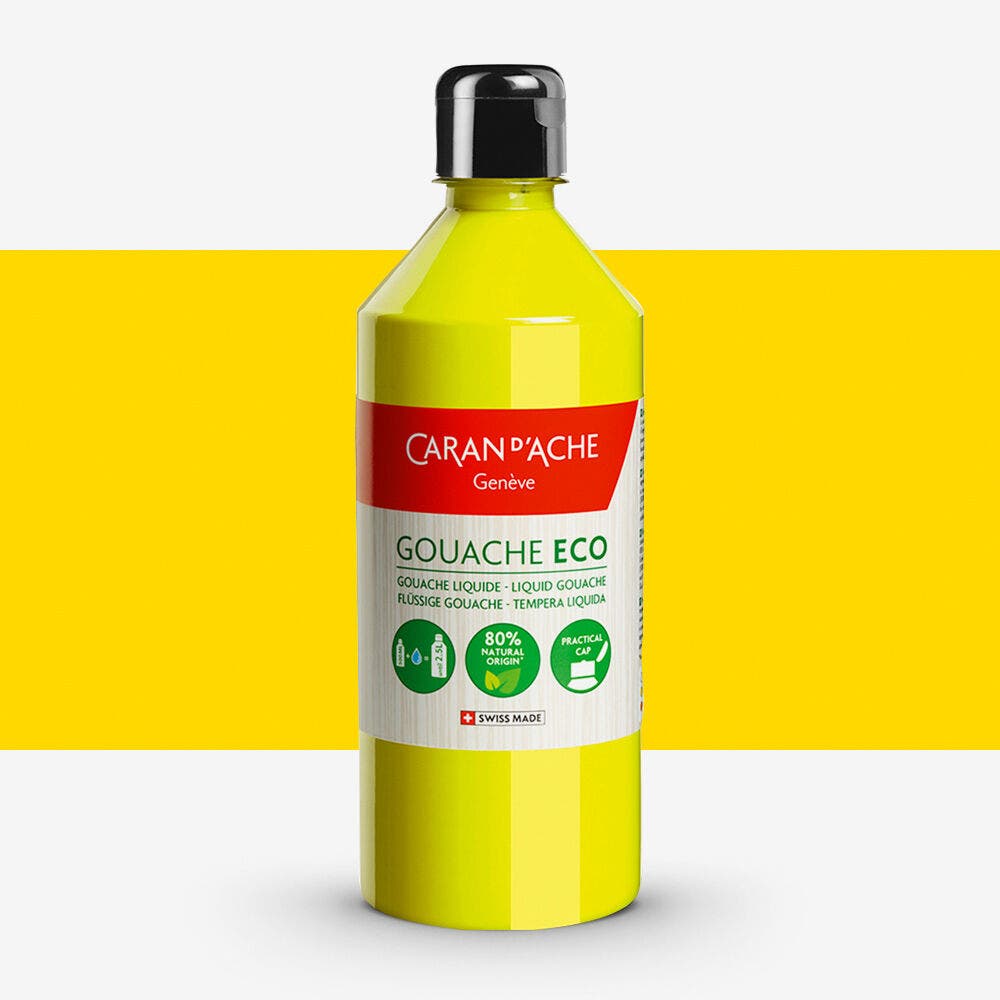 Caran D'Ache - Gouache Eco Liqu.500Ml Lemon Yellow Fluo Uv 1