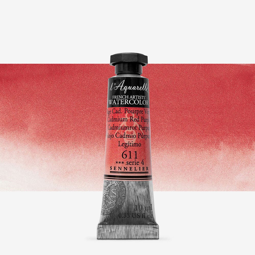 Sennelier - Aquarelle Extra Fine Tube 10Ml Rouge Cadmium Pourpre VéRitable S4