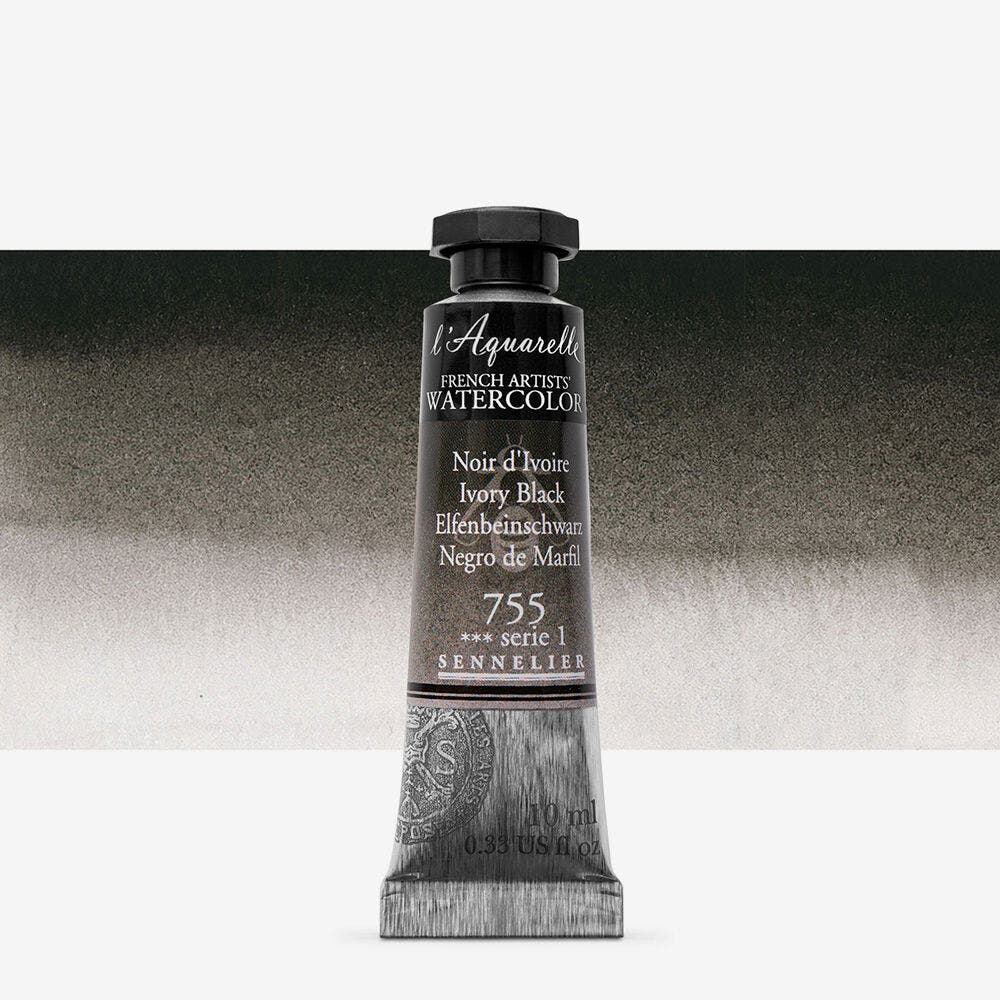 Sennelier - Aquarelle Extra Fine Tube 10Ml Noir D'Ivoire S1