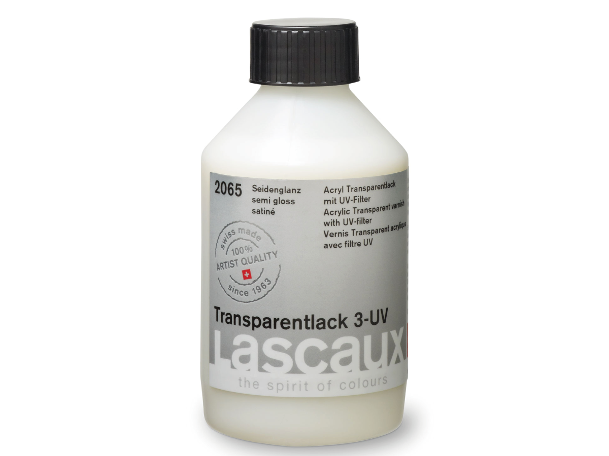 Lascaux - Transp. Varnish 3 Uv Semi-Gloss Bottles Of 250 Ml