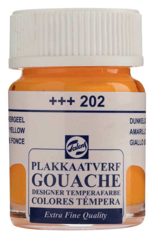Talens - Gouache Extra Fine Quality Fles 16 Ml Donkergeel 202