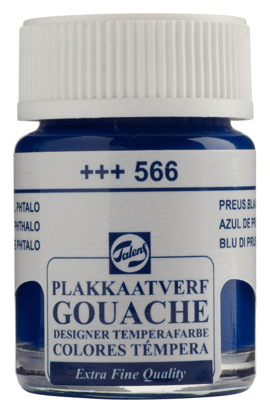 Talens - Gouache Extra Fine Quality Fles 16 Ml Pruisischblauw (Phtalo) 566