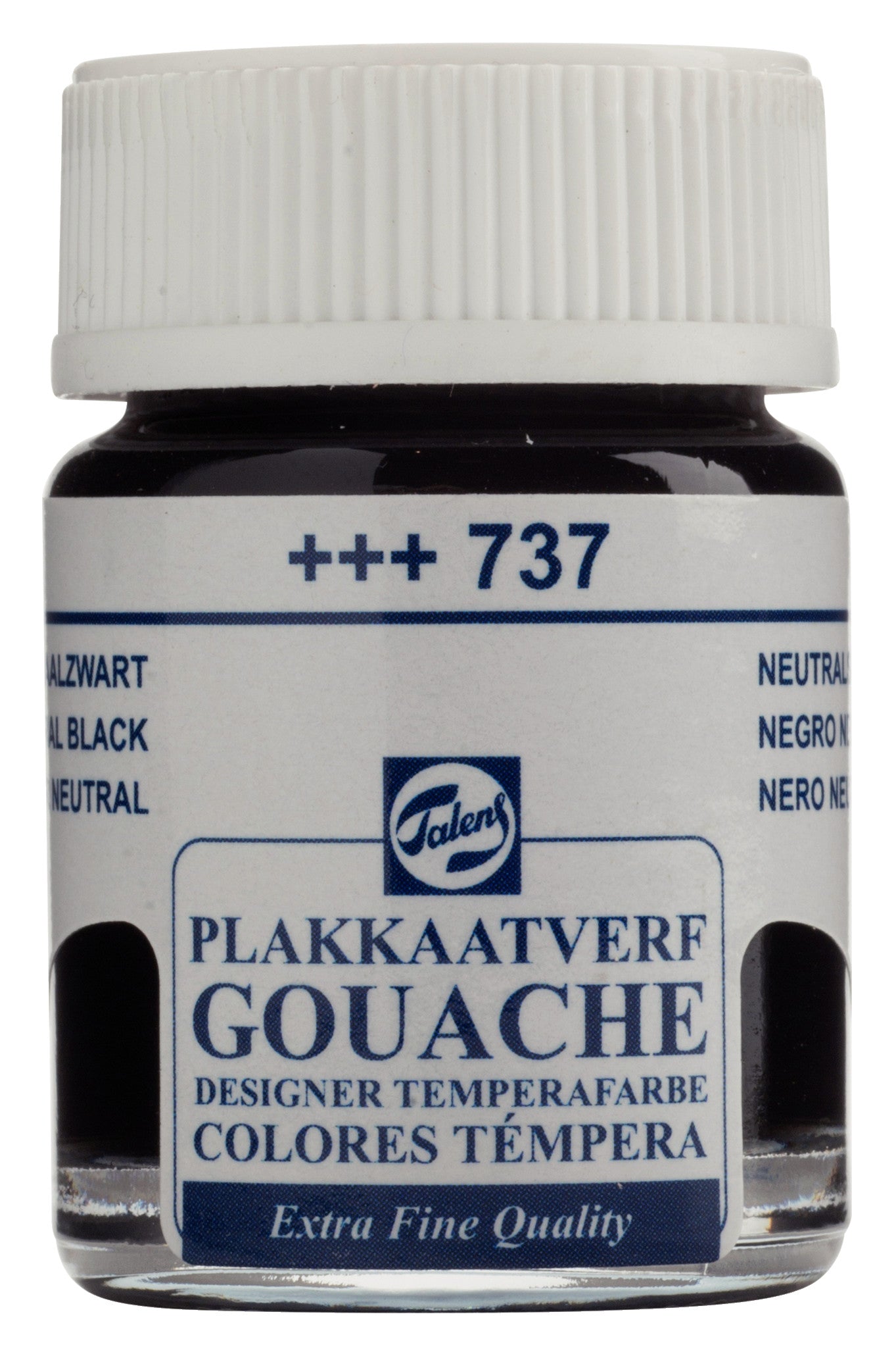 Talens - Gouache Extra Fine Quality Fles 16 Ml Neutraalzwart 737