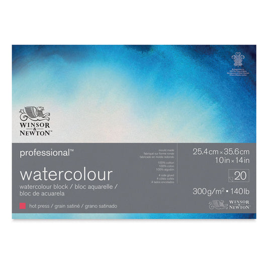 Winsor & Newton - Prof Aquarelpapier Gs Blok 300Gr 20 Vel 25,4X35,6Cm Uv 1