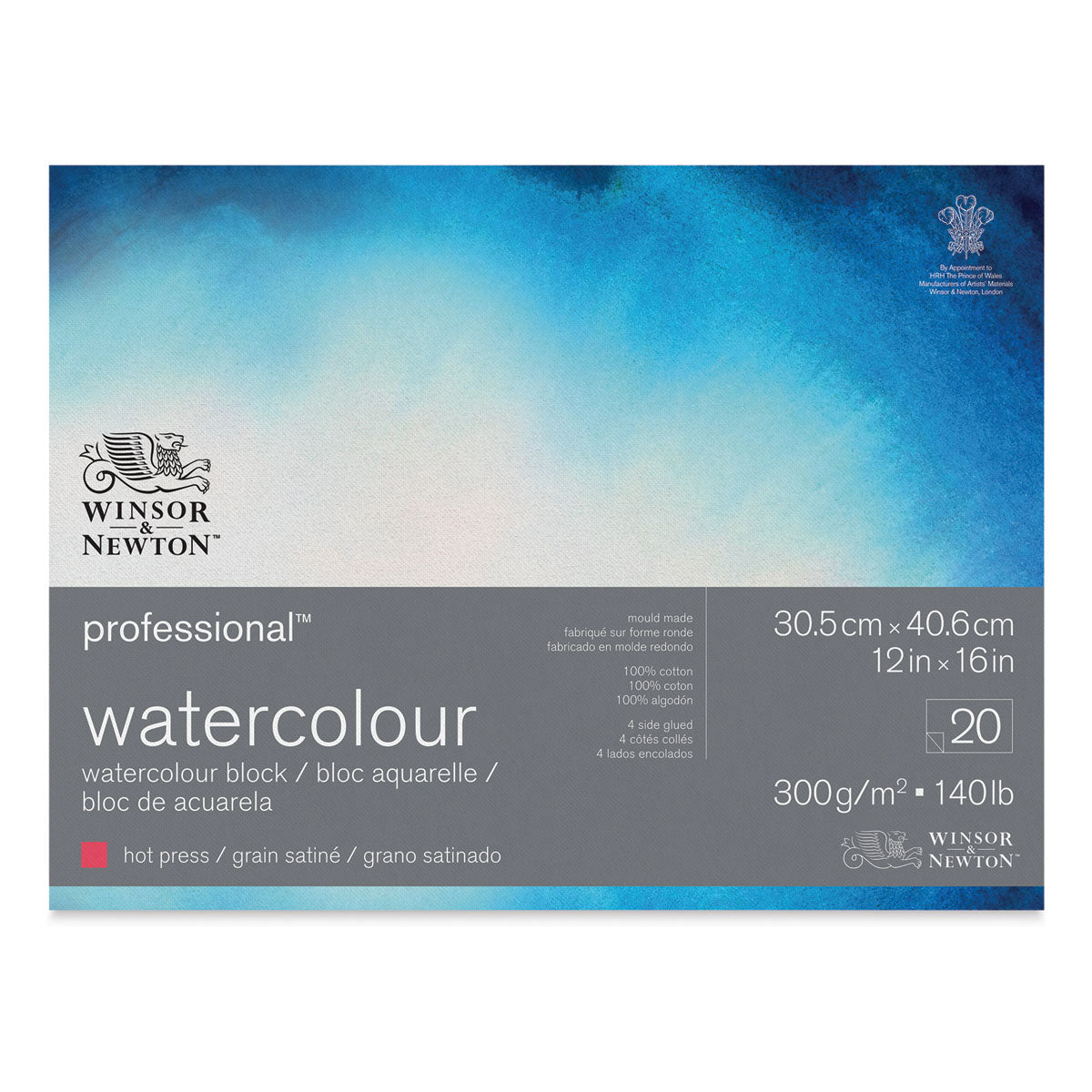 Winsor & Newton - Prof Aquarelpapier Gs Blok 300Gr 20 Vel 30,5X40,6Cm Uv 1