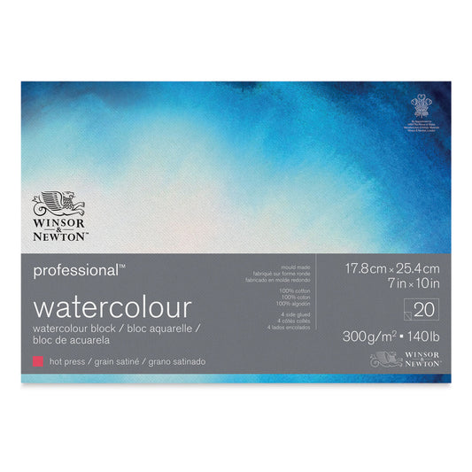 Winsor & Newton - Prof Aquarelpapier Gs Blok 300Gr 20 Vel 17,8X25,4Cm Uv 1