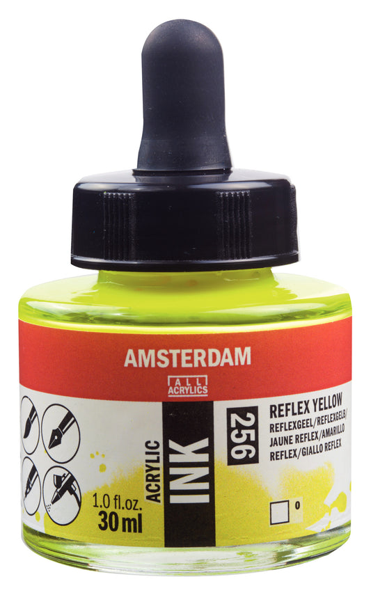 Amsterdam - Acrylinkt Fles 30 Ml Reflexgeel 256