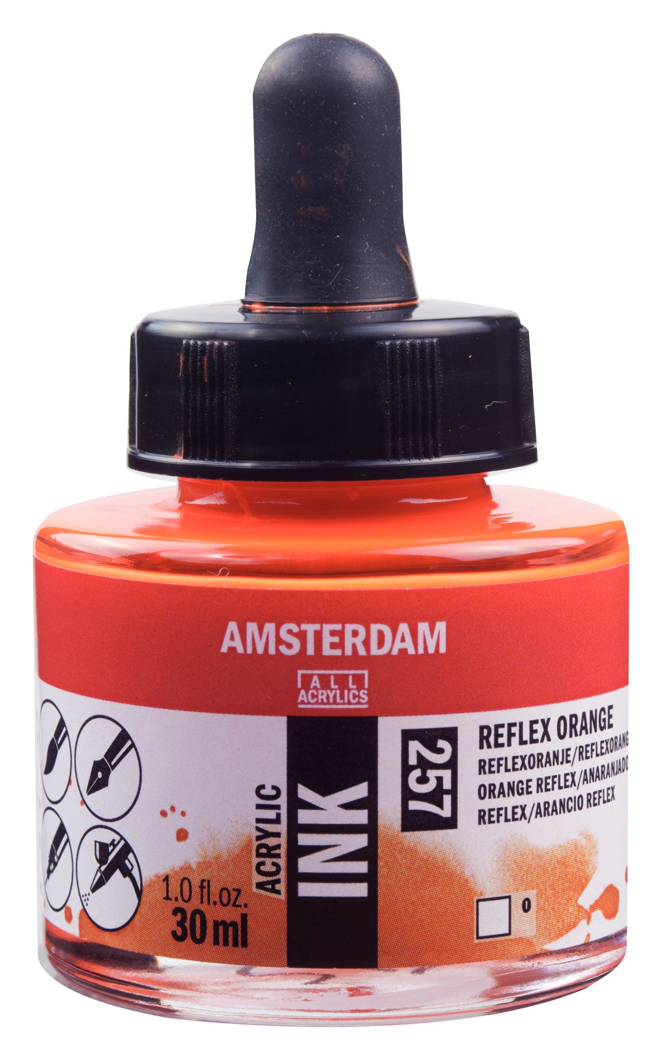 Amsterdam - Acrylinkt Fles 30 Ml Reflexoranje 257