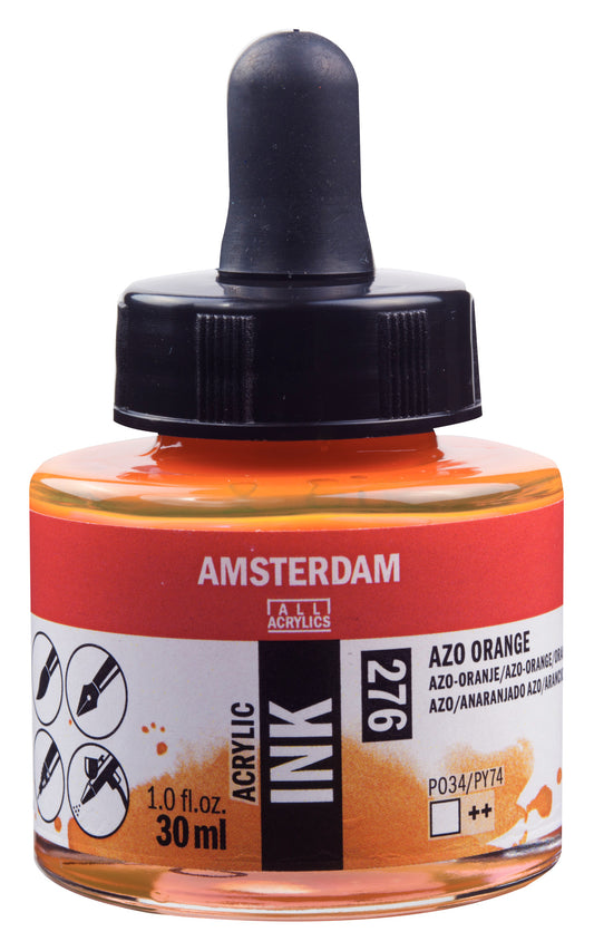 Amsterdam - Acrylinkt Fles 30 Ml Azo-Oranje 276