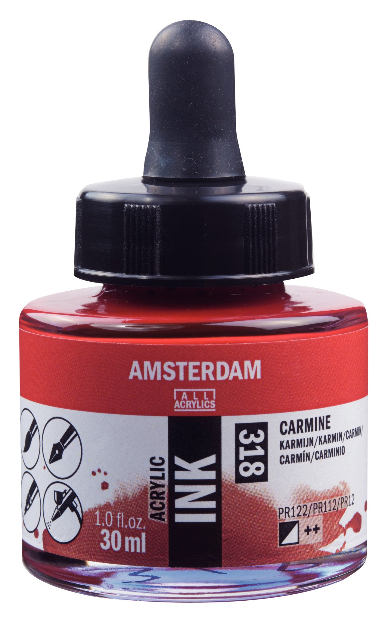 Amsterdam - Acrylinkt Fles 30 Ml Karmijn 318
