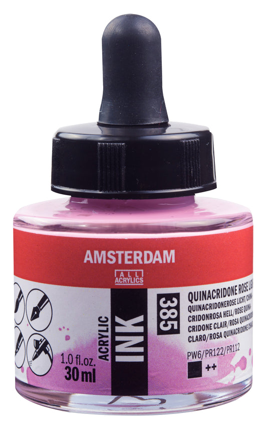 Amsterdam - Acrylinkt Fles 30 Ml Quinacridoneroze Licht 385