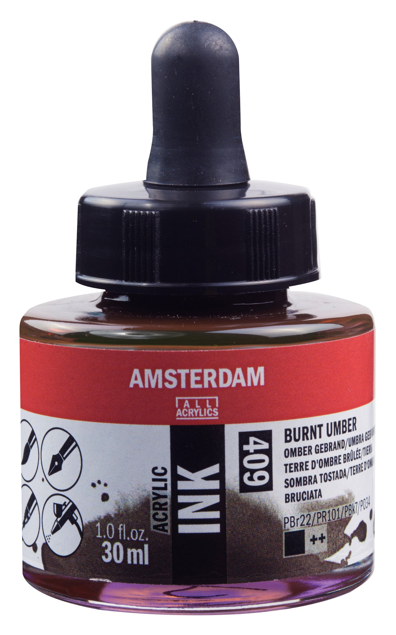 Amsterdam - Acrylinkt Fles 30 Ml Omber Gebrand 409
