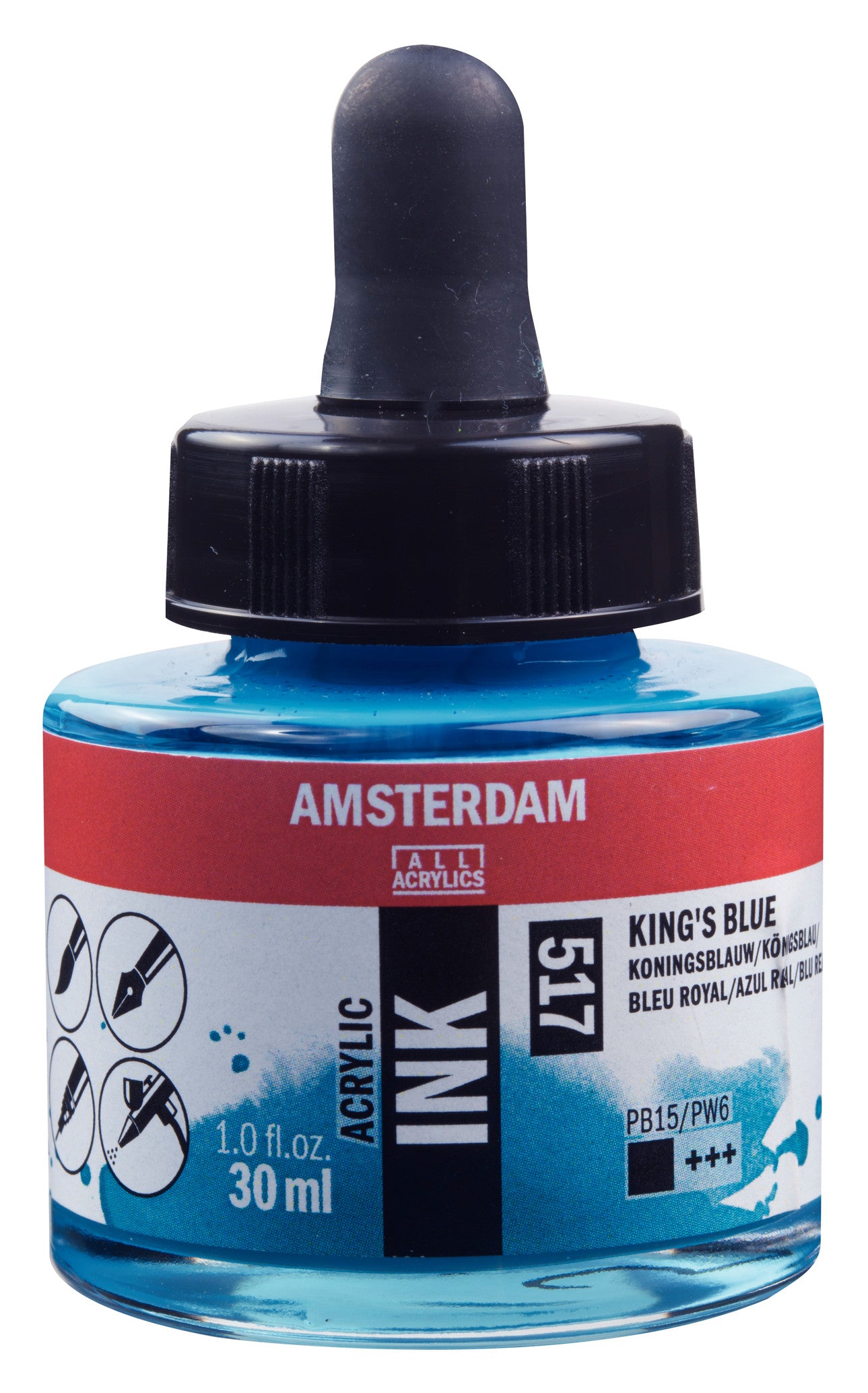 Amsterdam - Acrylinkt Fles 30 Ml Koningsblauw 517