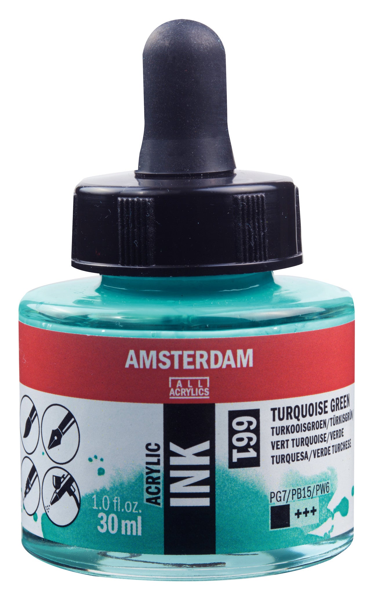 Amsterdam - Acrylinkt Fles 30 Ml Turkooisgroen 661