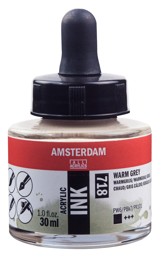 Amsterdam - Acrylinkt Fles 30 Ml Warmgrijs 718