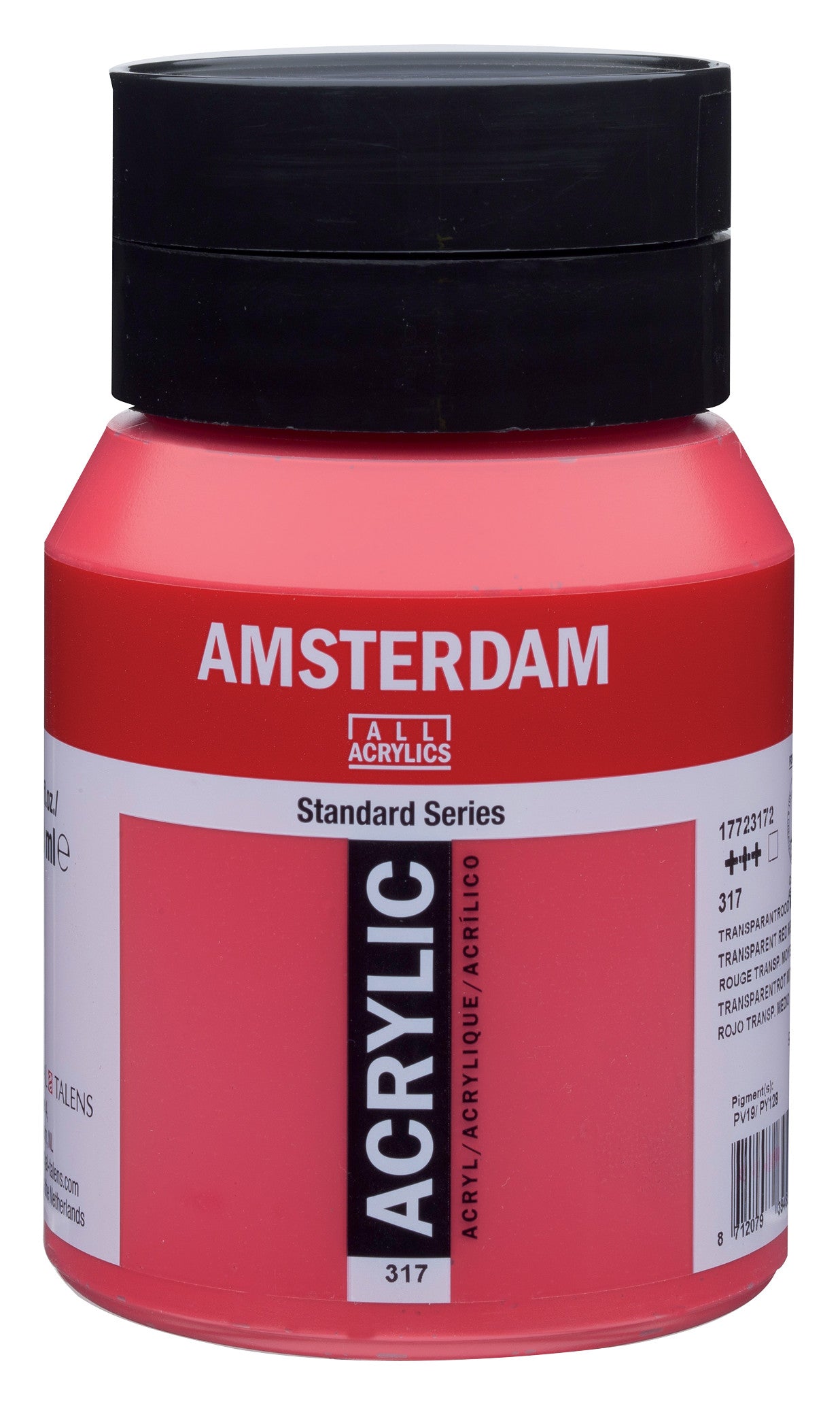 Amsterdam - Standard Series Acrylverf Pot 500 Ml Transparantrood Middel 317