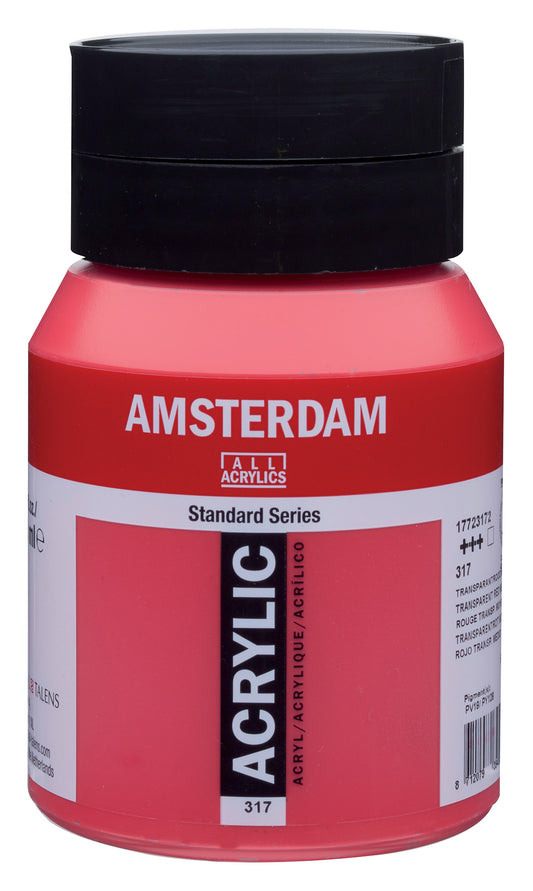 Amsterdam - Standard Series Acrylverf Pot 500 Ml Transparantrood Middel 317