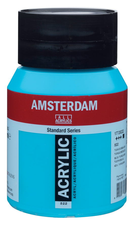 Amsterdam - Standard Series Acrylverf Pot 500 Ml Turkooisblauw 522