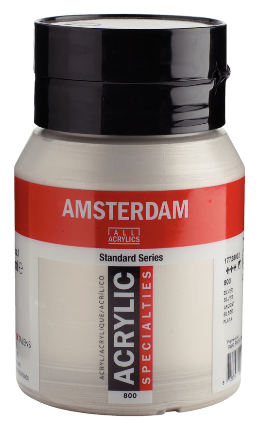 Amsterdam - Standard Series Acrylverf Pot 500 Ml Zilver 800