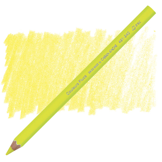 Caran D'Ache - Maxi Kleurpotloden Fluo Geel Uv 12