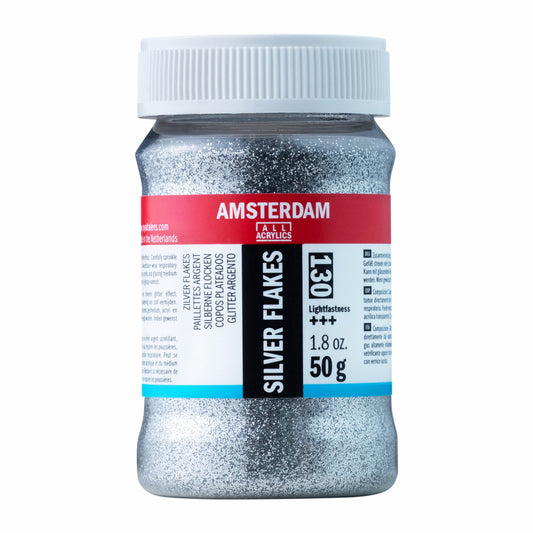 Amsterdam - Zilver Glitter Flakes 50 G 130 Pot 75 Ml