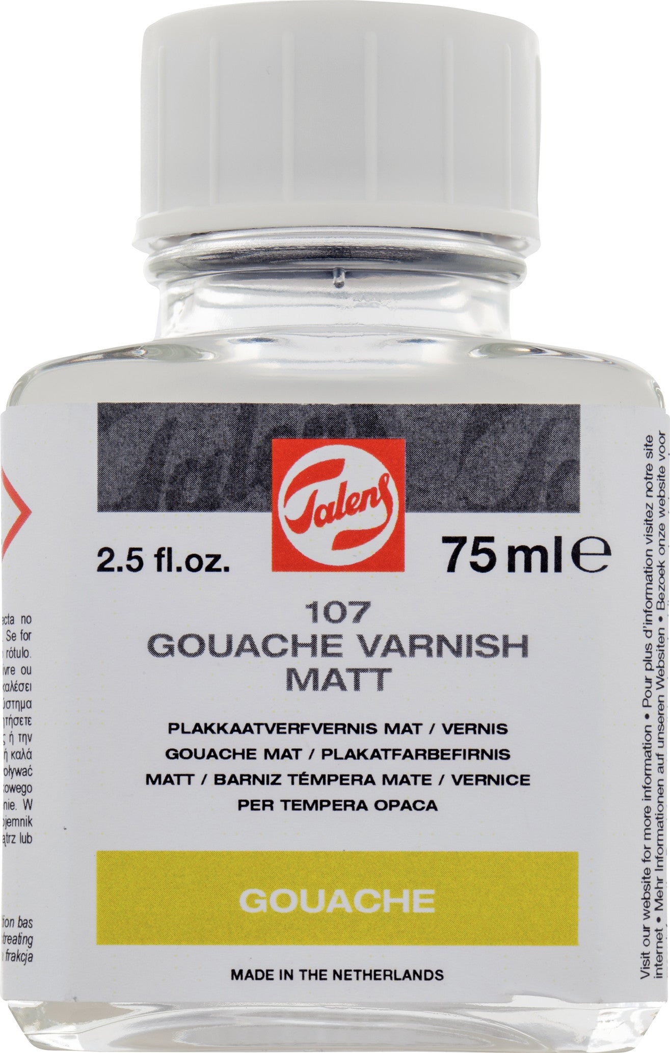 Talens - Plakkaatverfvernis Mat 107 Fles 75 Ml