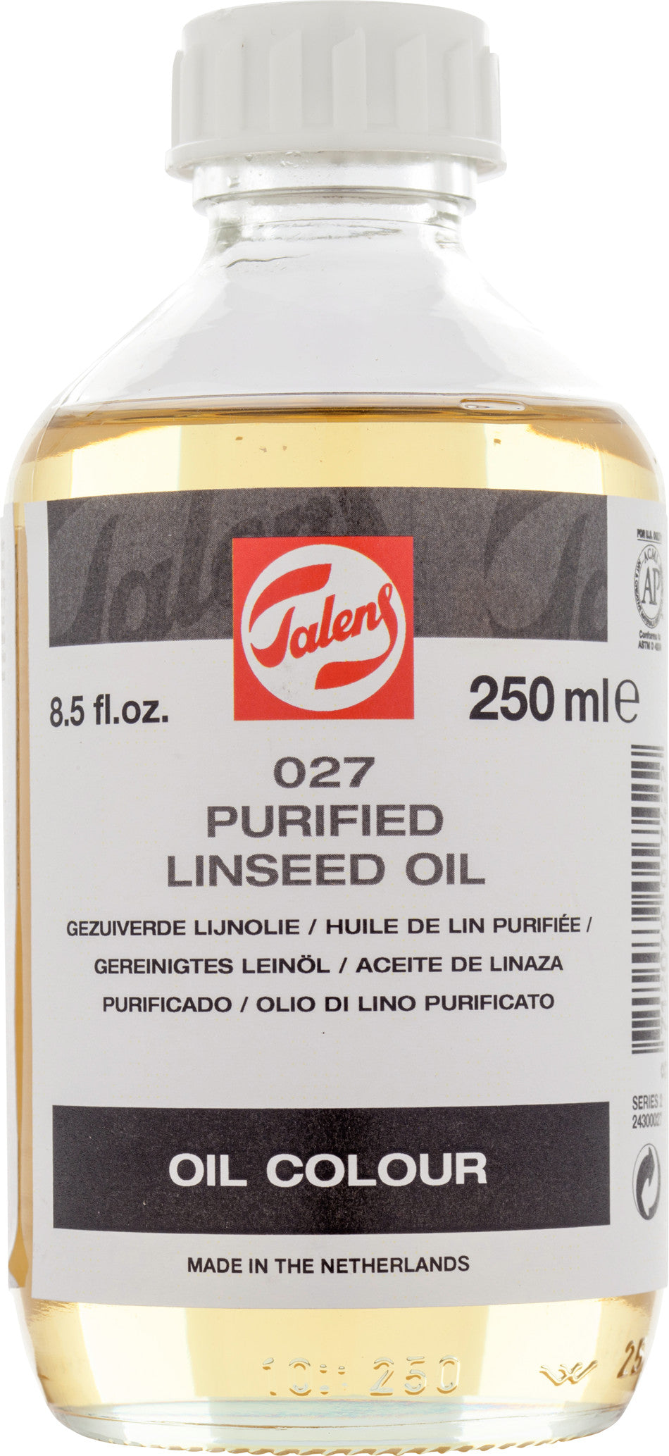 Talens - Gezuiverde Lijnolie 027 Fles 250 Ml